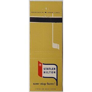 Matchbook Cover The Statler Hilton Dallas TX Unstruck Grand Hotel